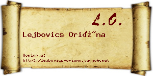 Lejbovics Oriána névjegykártya