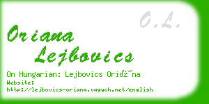 oriana lejbovics business card
